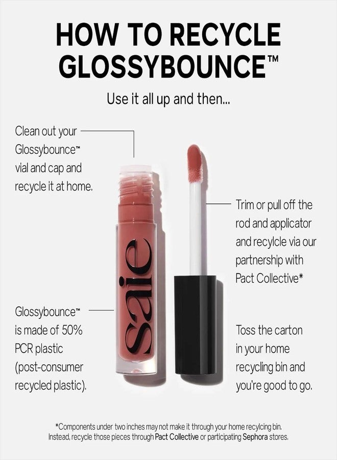 Saie Glossybounce Duo - Hybrid Tinted Lip Oil & Lip Gloss Set - Hydrating, Non-Sticky Shine with Hyaluronic Acid & Jojoba Oil for Soft, Plump Lips - Makeup Gift Set - Disco & Bounce (2 Count) - Image 5